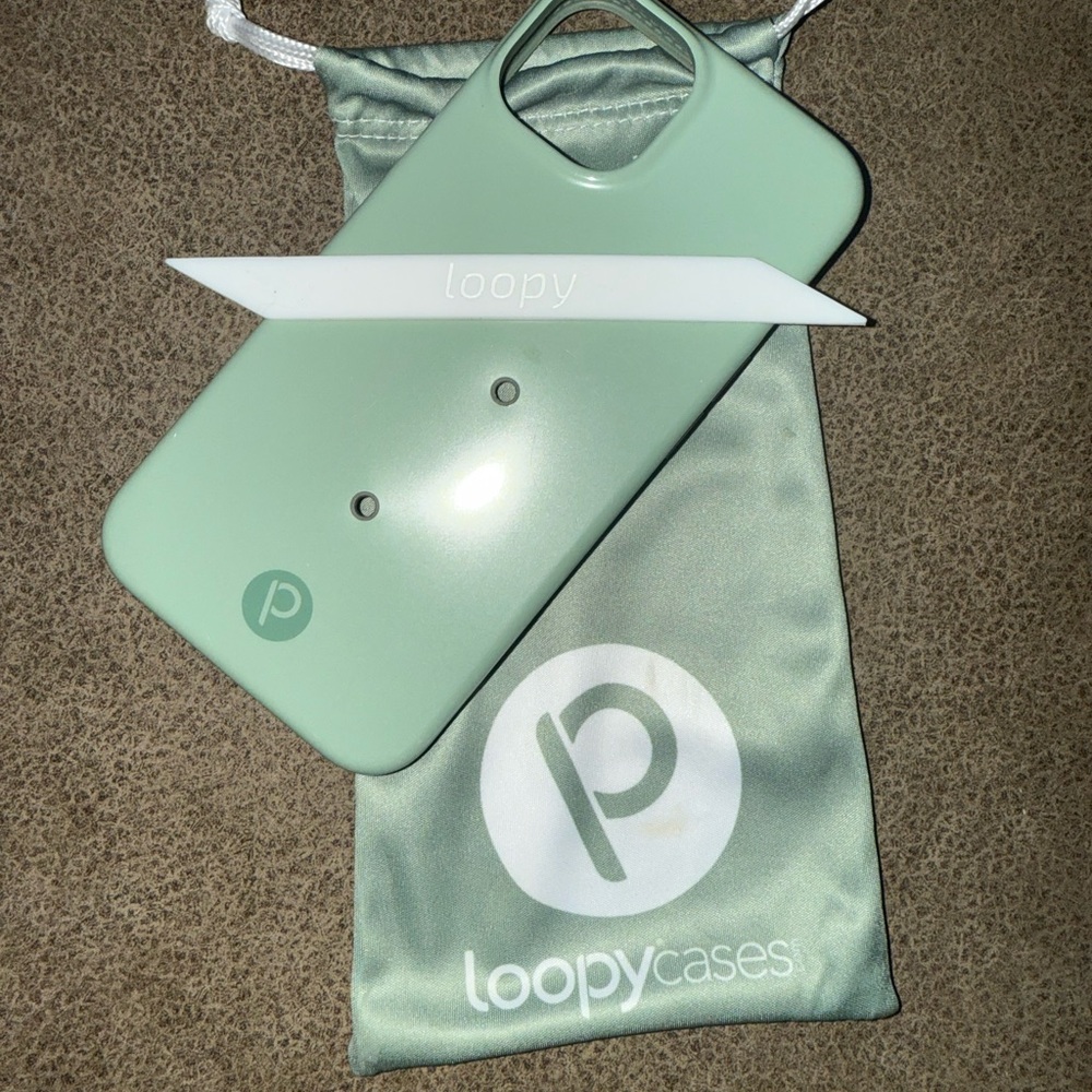 Loopy Sage Green Phone Case - fits iPhone 13/14 - lefty